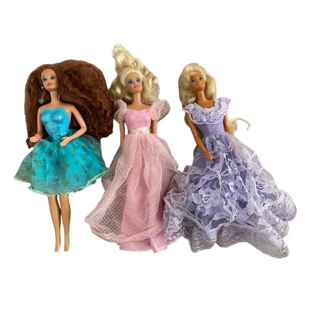 Lot Of 3 Wedding Day Barbie Mattel 1993 Locket Surprise Kayla
